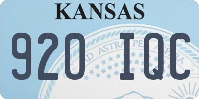 KS license plate 920IQC