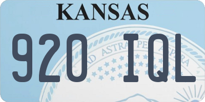 KS license plate 920IQL