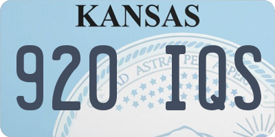 KS license plate 920IQS