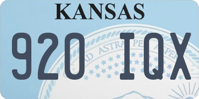 KS license plate 920IQX