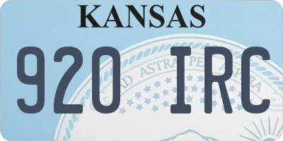KS license plate 920IRC