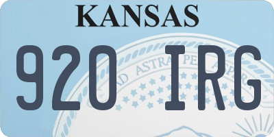 KS license plate 920IRG