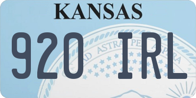 KS license plate 920IRL