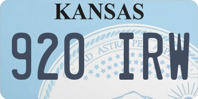 KS license plate 920IRW