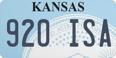 KS license plate 920ISA