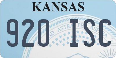 KS license plate 920ISC