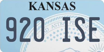 KS license plate 920ISE