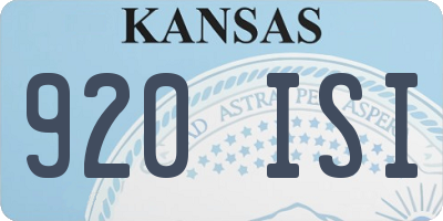KS license plate 920ISI
