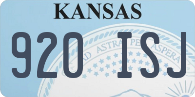 KS license plate 920ISJ