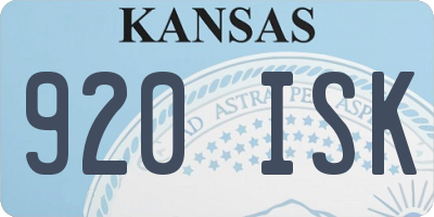 KS license plate 920ISK