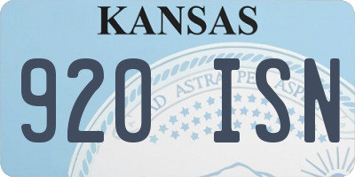 KS license plate 920ISN