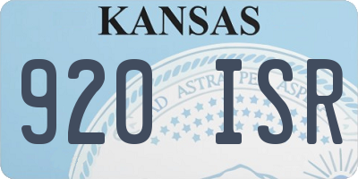 KS license plate 920ISR