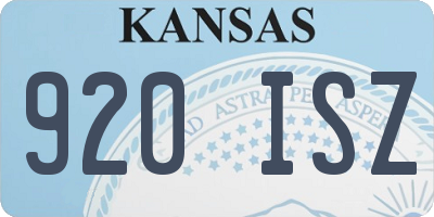 KS license plate 920ISZ