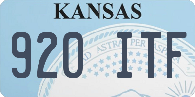 KS license plate 920ITF