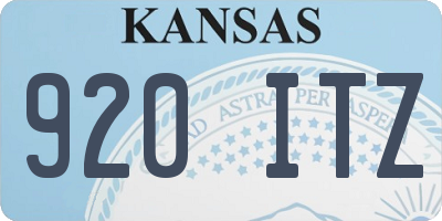 KS license plate 920ITZ