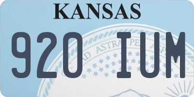 KS license plate 920IUM