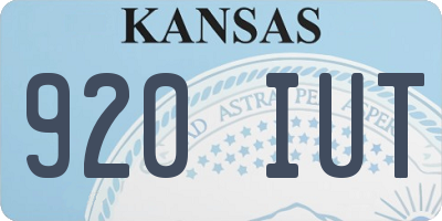 KS license plate 920IUT