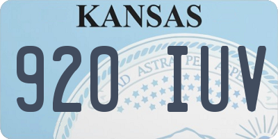KS license plate 920IUV