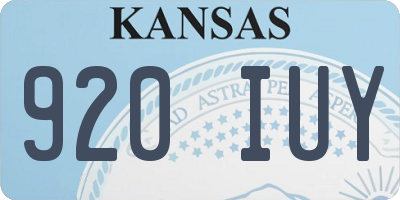 KS license plate 920IUY