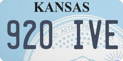 KS license plate 920IVE