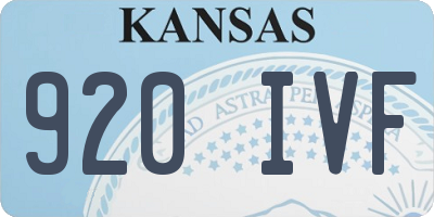 KS license plate 920IVF