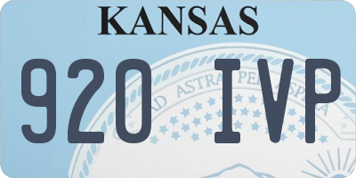 KS license plate 920IVP