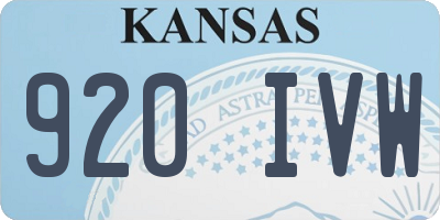 KS license plate 920IVW