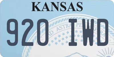 KS license plate 920IWD