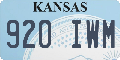 KS license plate 920IWM