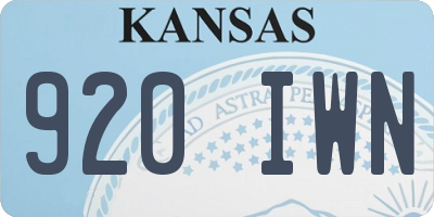 KS license plate 920IWN