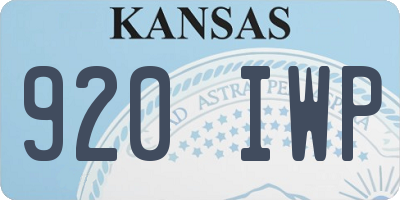KS license plate 920IWP