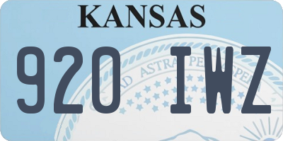 KS license plate 920IWZ