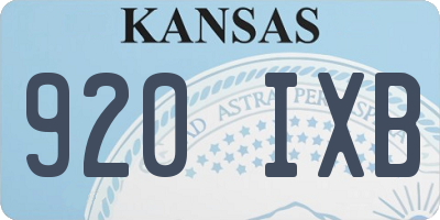 KS license plate 920IXB