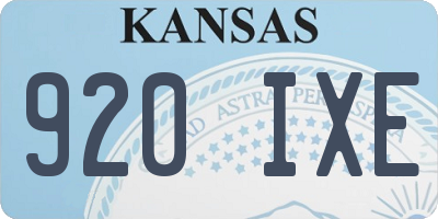 KS license plate 920IXE