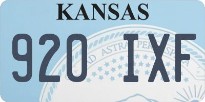 KS license plate 920IXF