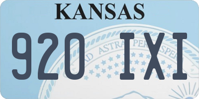 KS license plate 920IXI