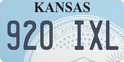 KS license plate 920IXL
