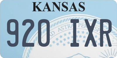 KS license plate 920IXR