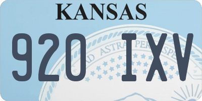 KS license plate 920IXV