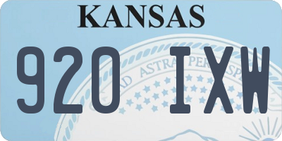 KS license plate 920IXW