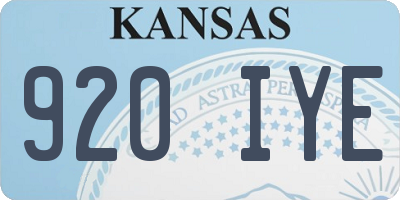 KS license plate 920IYE