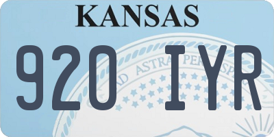 KS license plate 920IYR