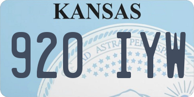 KS license plate 920IYW