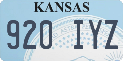 KS license plate 920IYZ