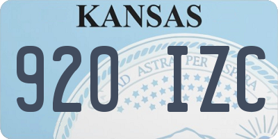 KS license plate 920IZC