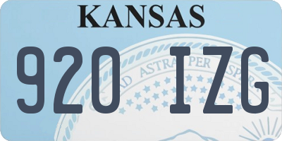 KS license plate 920IZG