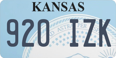 KS license plate 920IZK