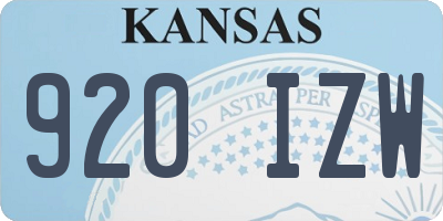 KS license plate 920IZW