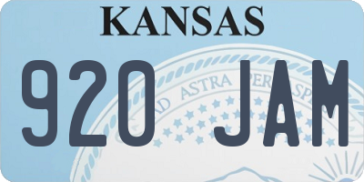KS license plate 920JAM