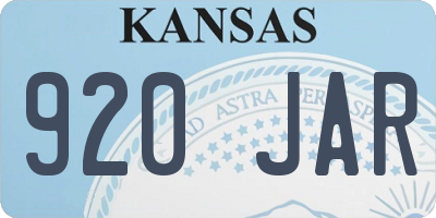 KS license plate 920JAR